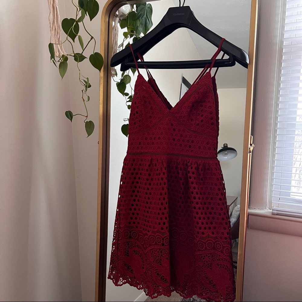 Red mini dress